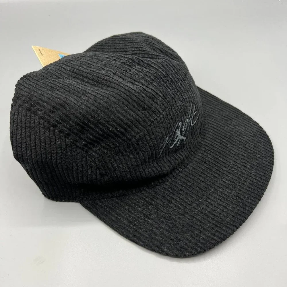 Air Jordan Hat Men M/L Black 5 Panel Corduroy Jumpman Flight Strap‎ Back Cap New